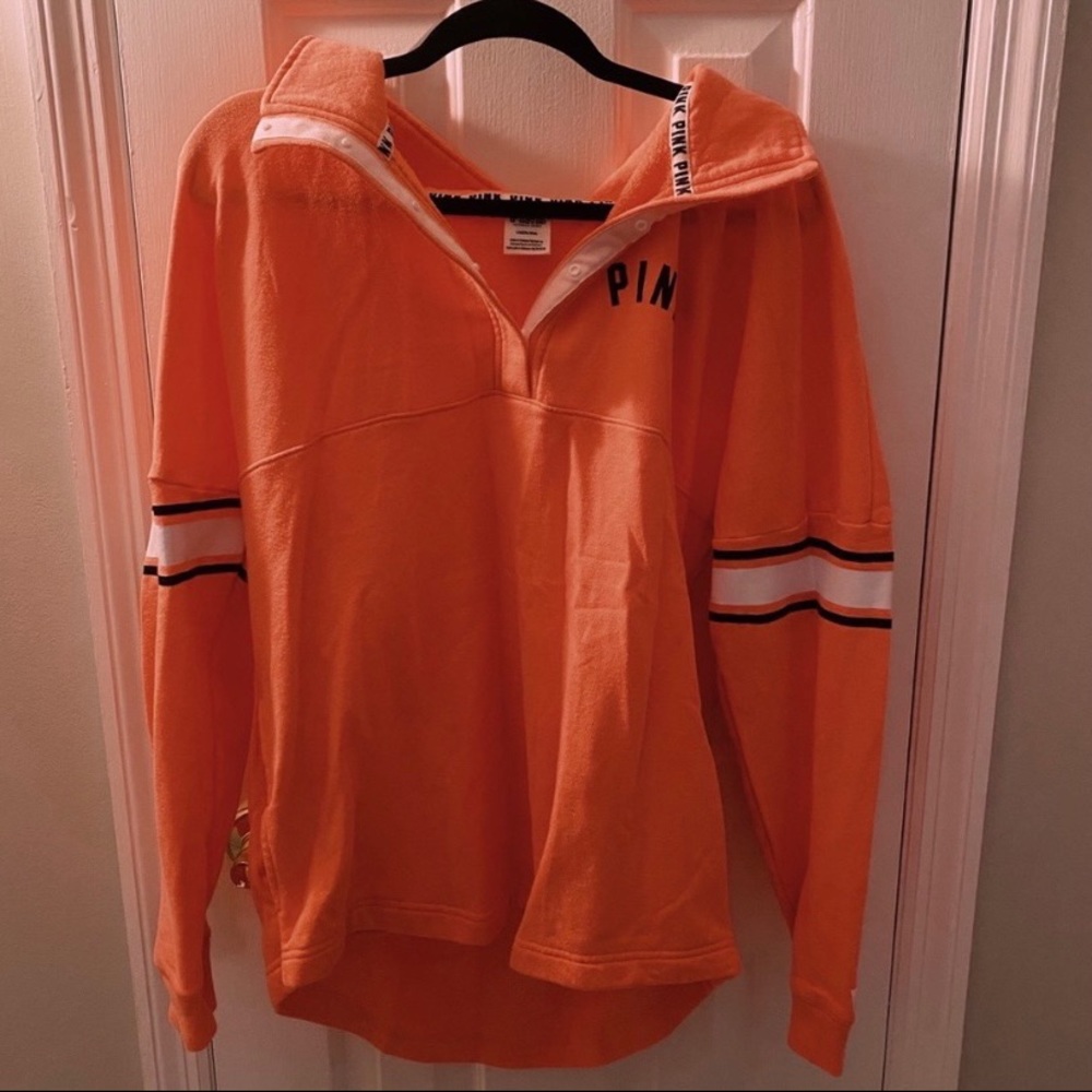 vs pink orange crew neck